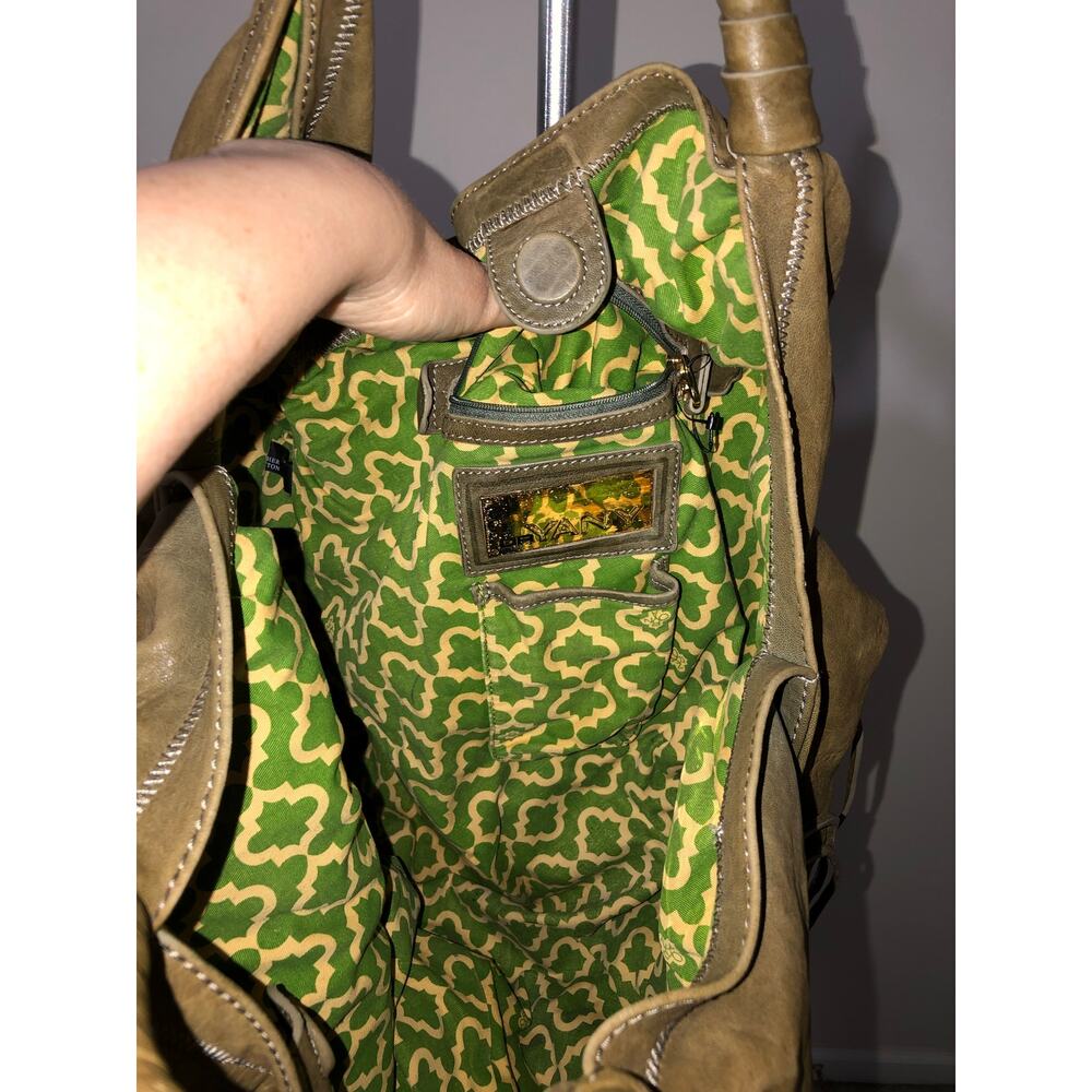Oryany Heather XXL Shoulder Handbag Green Italian Leather Hobo Slouch Large Boho - Picture 5 of 9